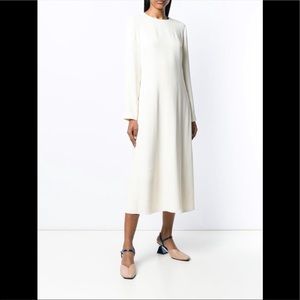 Theory long sleeve flared dress crepe